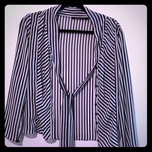 Violet & Claire navy stripped shirt